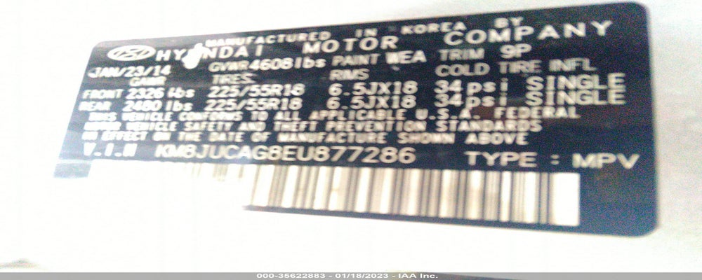 KM8JUCAG8EU877286 2014 HYUNDAI TUCSON photo no. 9