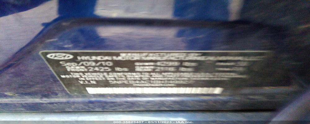 5NPEB4AC1BH149927 2011 HYUNDAI SONATA photo no. 9