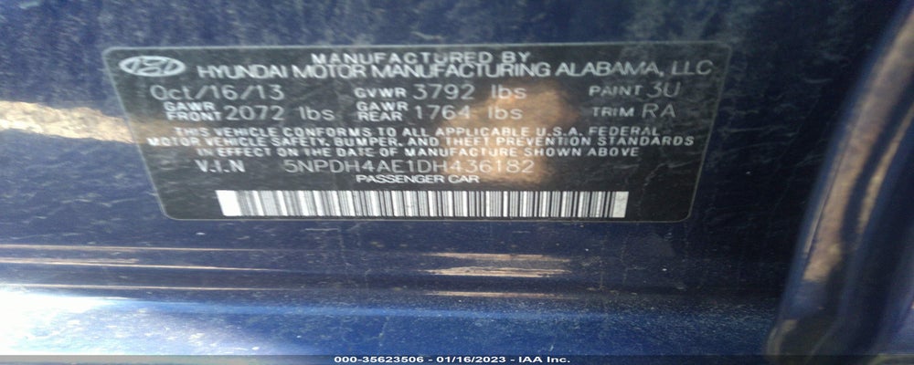 5NPDH4AE1DH436182 2013 HYUNDAI ELANTRA photo no. 9