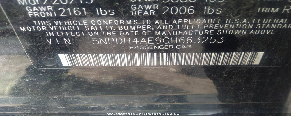 5NPDH4AE9GH663253 2016 HYUNDAI ELANTRA photo no. 9