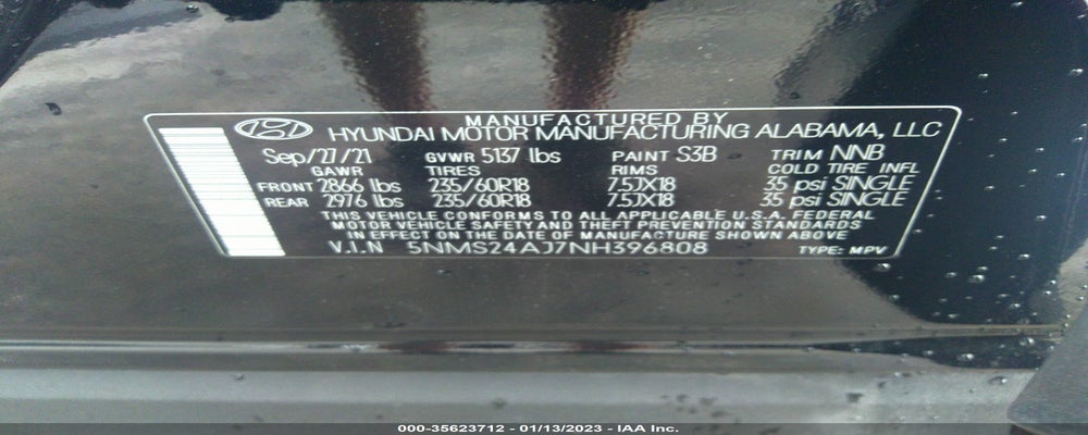 5NMS24AJ7NH396808 2022 HYUNDAI SANTA FE photo no. 9