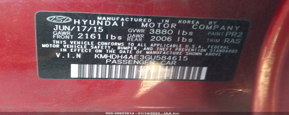 KMHDH4AE3GU584615 2016 HYUNDAI ELANTRA photo no. 9