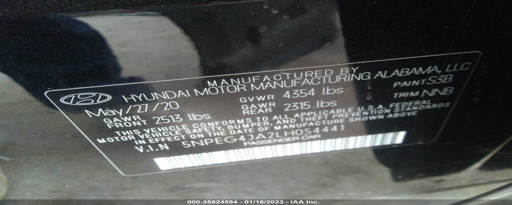 5NPEG4JA2LH054441 2020 HYUNDAI SONATA photo no. 9
