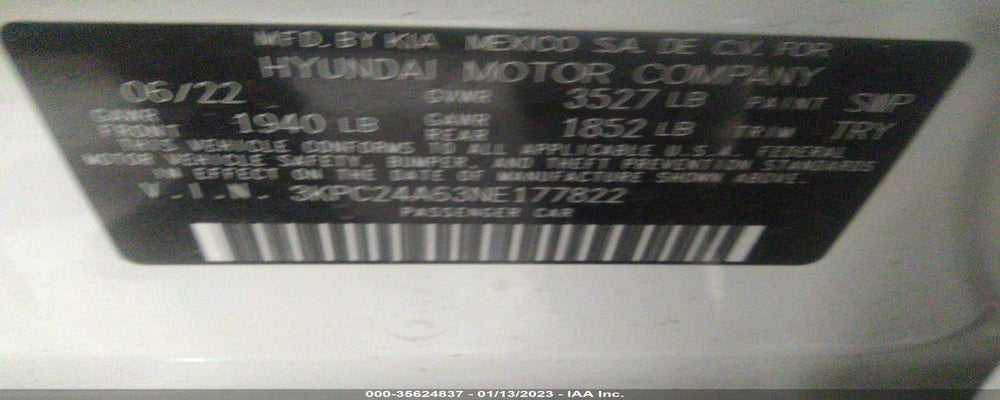 3KPC24A63NE177822 2022 HYUNDAI ACCENT photo no. 9