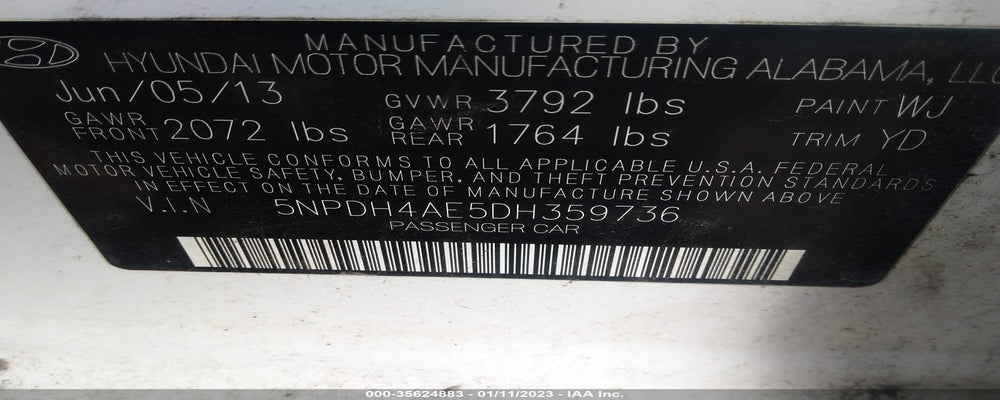 5NPDH4AE5DH359736 2013 HYUNDAI ELANTRA photo no. 9