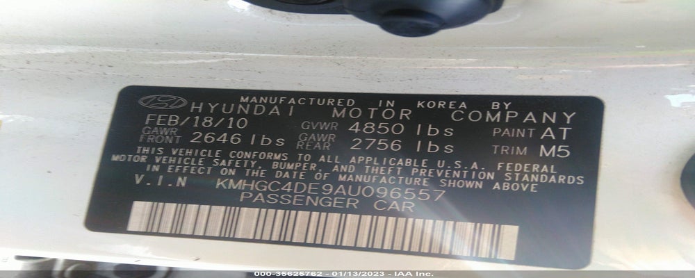 KMHGC4DE9AU096557 2010 HYUNDAI GENESIS photo no. 9