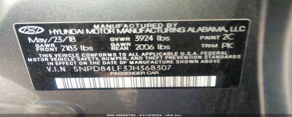 5NPD84LF3JH368307 2018 HYUNDAI ELANTRA photo no. 9