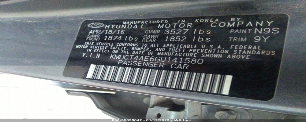 KMHCT4AE6GU141580 2016 HYUNDAI ACCENT photo no. 9
