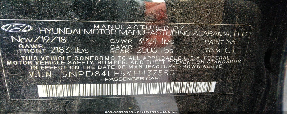 5NPD84LF5KH437550 2019 HYUNDAI ELANTRA photo no. 9