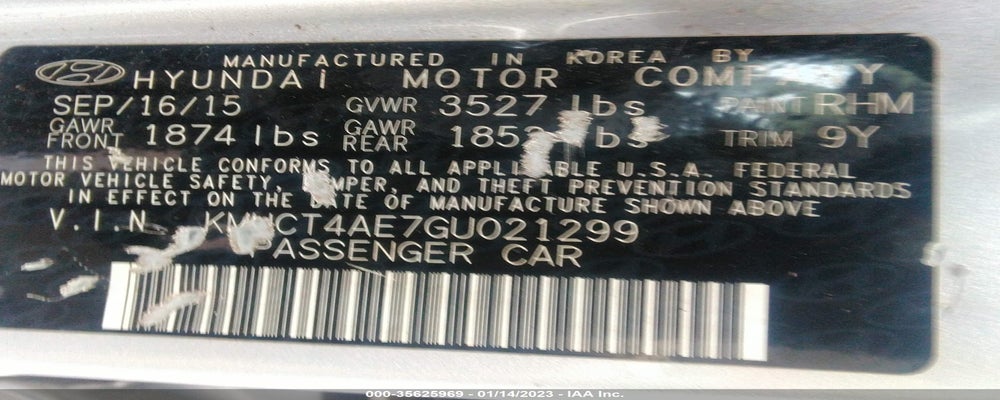 KMHCT4AE7GU021299 2016 HYUNDAI ACCENT photo no. 9