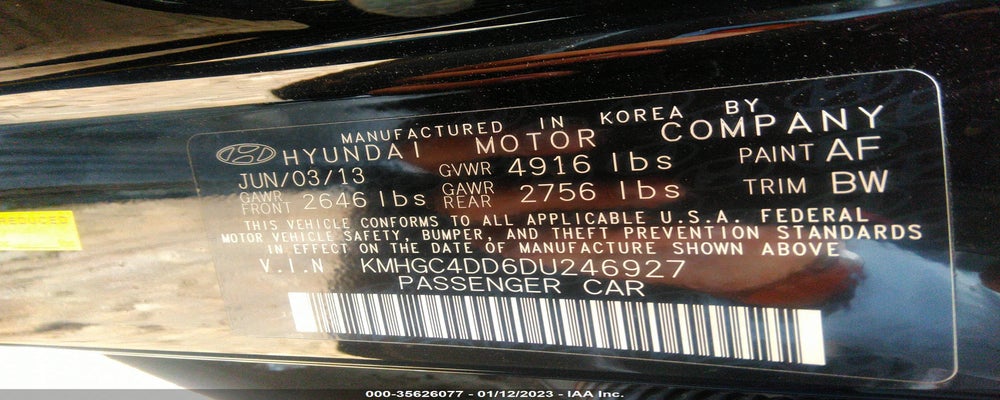 KMHGC4DD6DU246927 2013 HYUNDAI GENESIS photo no. 9