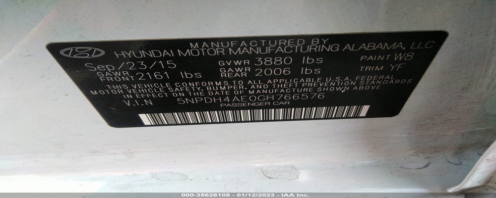 5NPDH4AE0GH766576 2016 HYUNDAI ELANTRA photo no. 9