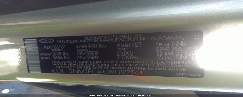 5NMJFCAE1NH122744 2022 HYUNDAI TUCSON photo no. 9