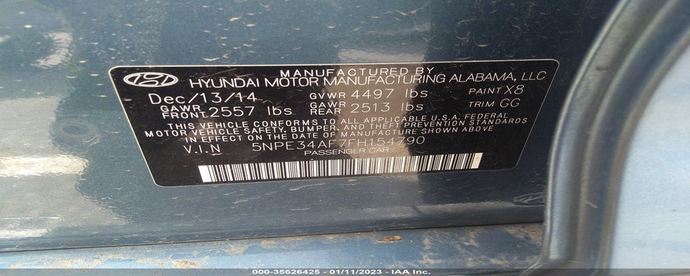 5NPE34AF7FH154790 2015 HYUNDAI SONATA photo no. 9