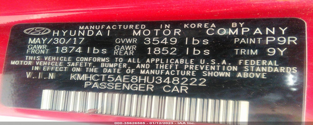 KMHCT5AE8HU348222 2017 HYUNDAI ACCENT photo no. 9