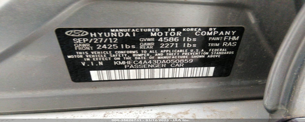 KMHEC4A43DA050859 2013 HYUNDAI SONATA HYBRID photo no. 9