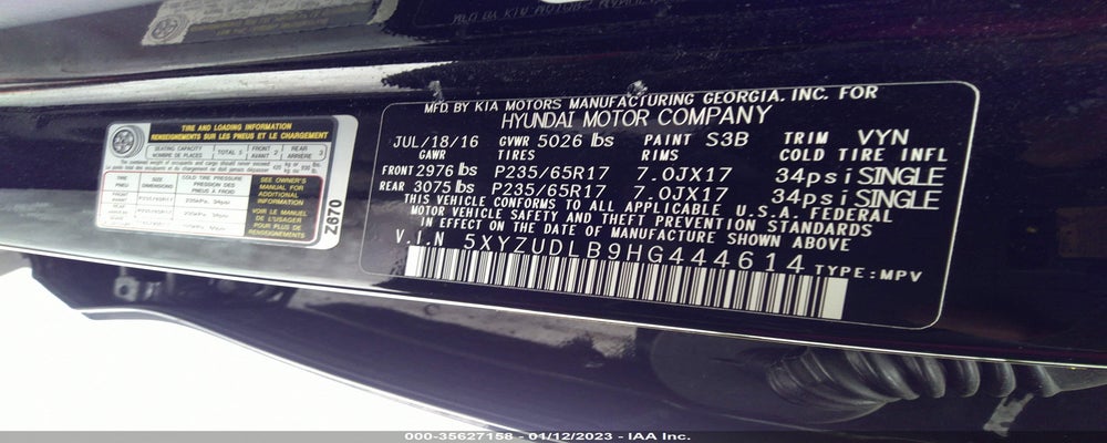 5XYZUDLB9HG444614 2017 HYUNDAI SANTA FE SPORT photo no. 9