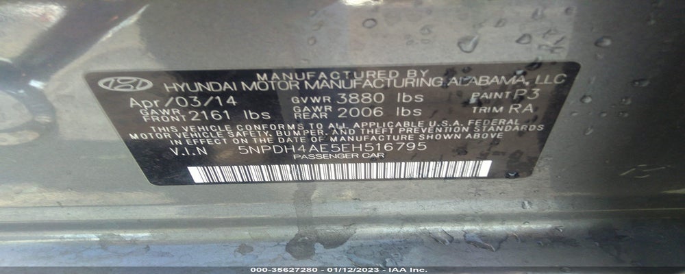 5NPDH4AE5EH516795 2014 HYUNDAI ELANTRA photo no. 9