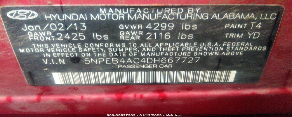 5NPEB4AC4DH667727 2013 HYUNDAI SONATA photo no. 9