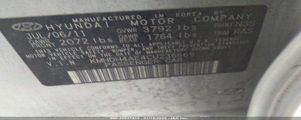KMHDH4AE4CU236669 2012 HYUNDAI ELANTRA photo no. 9