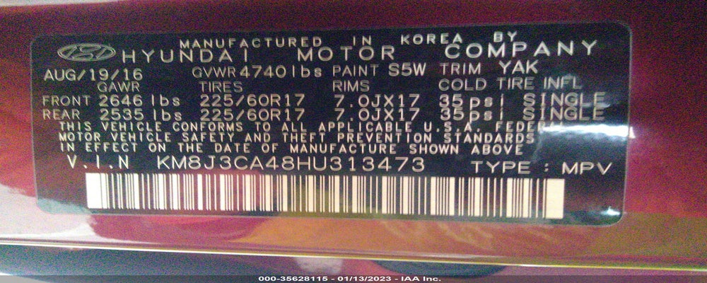 KM8J3CA48HU313473 2017 HYUNDAI TUCSON photo no. 9