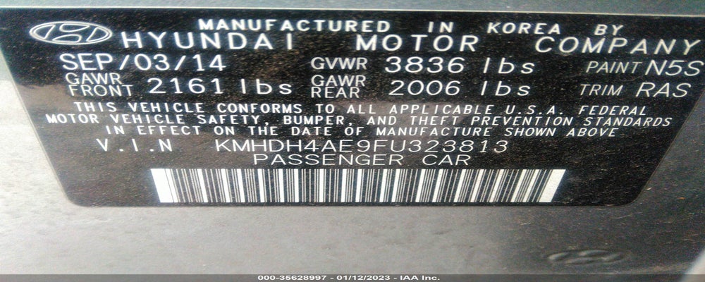 KMHDH4AE9FU323813 2015 HYUNDAI ELANTRA photo no. 9