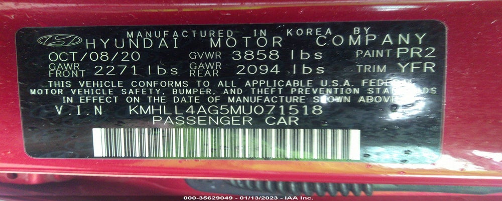 KMHLL4AG5MU071518 2021 HYUNDAI ELANTRA photo no. 9