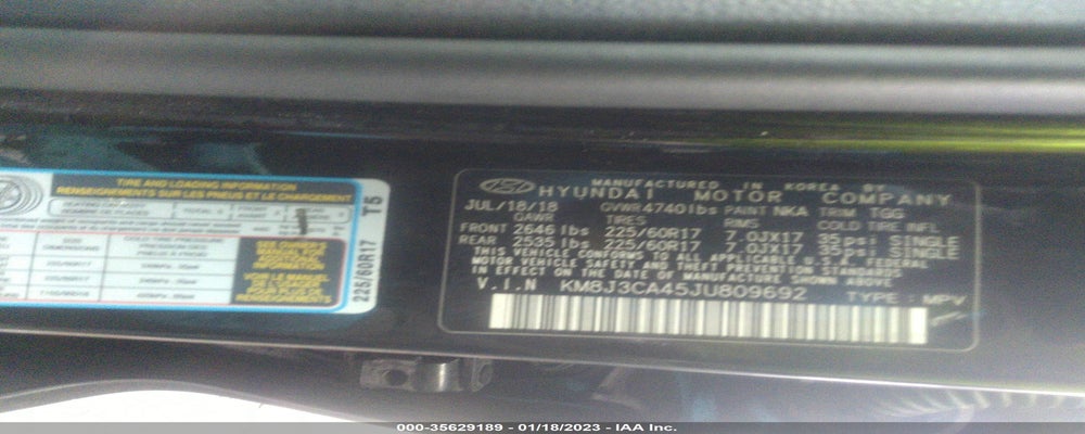 KM8J3CA45JU809692 2018 HYUNDAI TUCSON photo no. 9