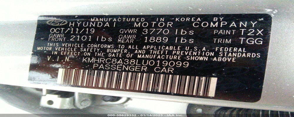 KMHRC8A38LU019099 2020 HYUNDAI VENUE photo no. 9