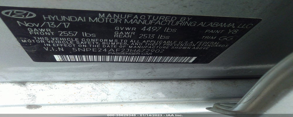 5NPE24AF2JH672902 2018 HYUNDAI SONATA photo no. 9