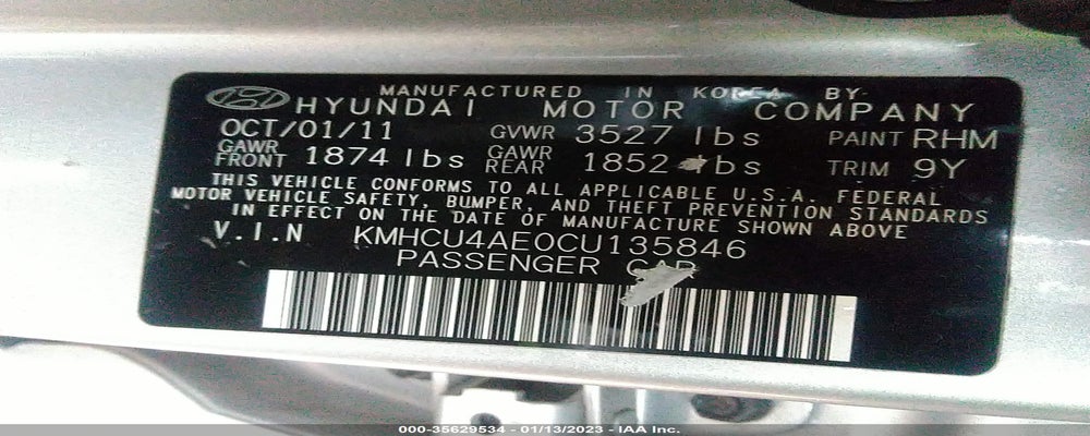 KMHCU4AE0CU135846 2012 HYUNDAI ACCENT photo no. 9