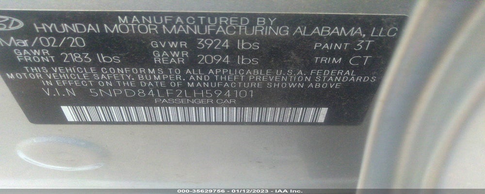 5NPD84LF2LH594101 2020 HYUNDAI ELANTRA photo no. 9