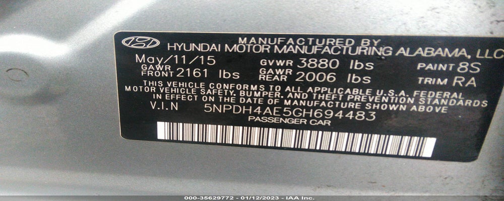 5NPDH4AE5GH694483 2016 HYUNDAI ELANTRA photo no. 9