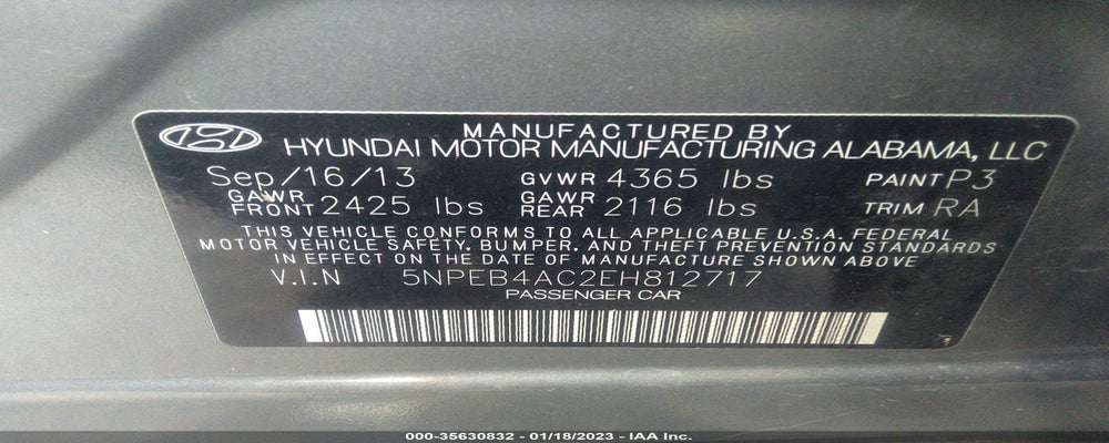 5NPEB4AC2EH812717 2014 HYUNDAI SONATA photo no. 9
