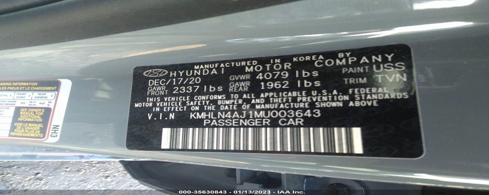 KMHLN4AJ1MU003643 2021 HYUNDAI ELANTRA HYBRID photo no. 9