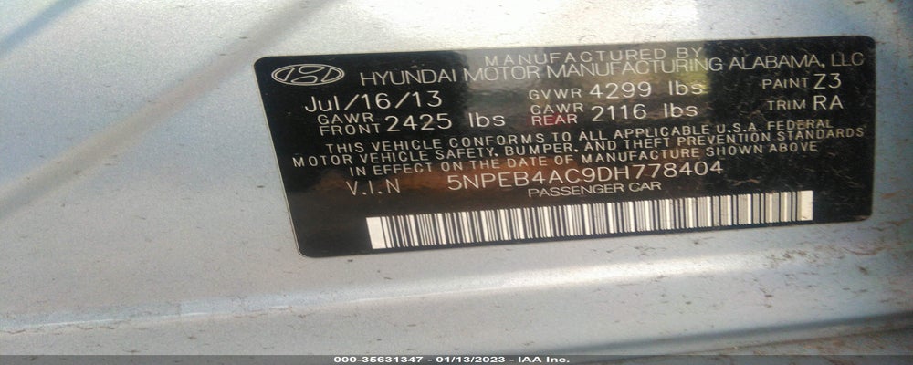 5NPEB4AC9DH778404 2013 HYUNDAI SONATA photo no. 9