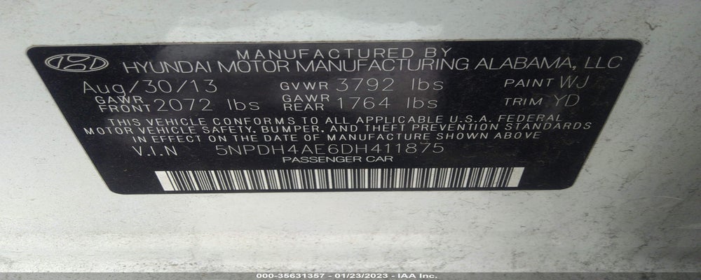 5NPDH4AE6DH411875 2013 HYUNDAI ELANTRA photo no. 9