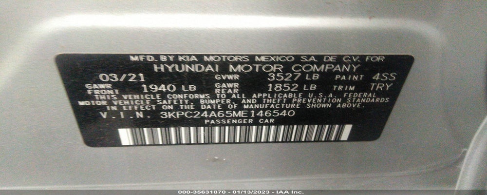 3KPC24A65ME146540 2021 HYUNDAI ACCENT photo no. 9