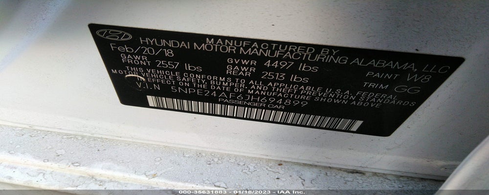 5NPE24AF6JH694899 2018 HYUNDAI SONATA photo no. 9
