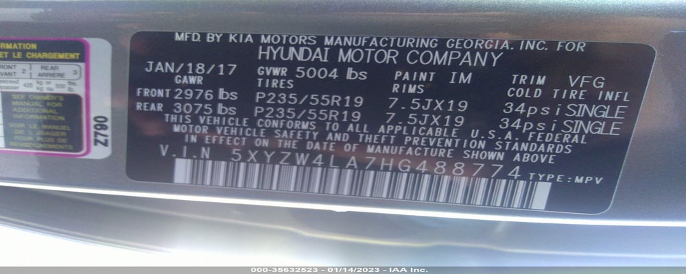 5XYZW4LA7HG488774 2017 HYUNDAI SANTA FE SPORT photo no. 9