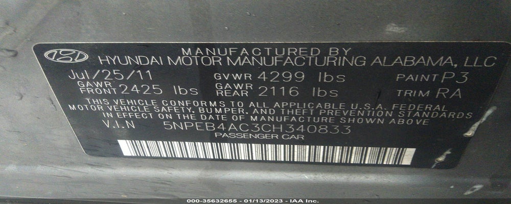 5NPEB4AC3CH340833 2012 HYUNDAI SONATA photo no. 9