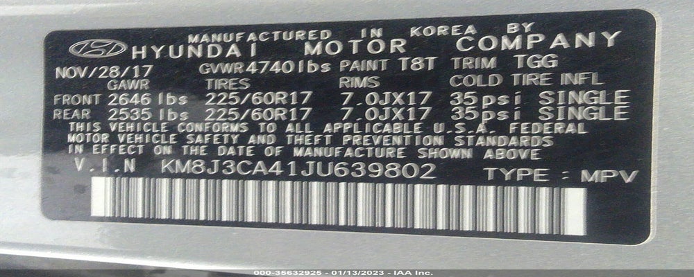 KM8J3CA41JU639802 2018 HYUNDAI TUCSON photo no. 9