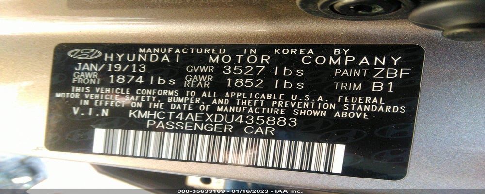 KMHCT4AEXDU435883 2013 HYUNDAI ACCENT photo no. 9