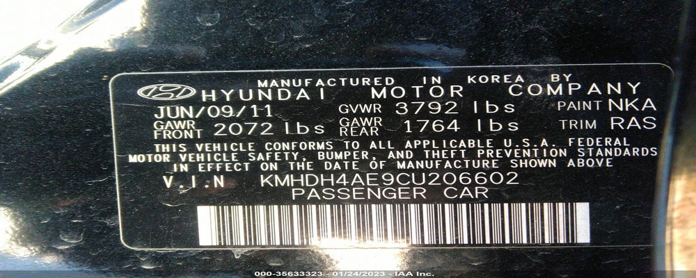 KMHDH4AE9CU206602 2012 HYUNDAI ELANTRA photo no. 9