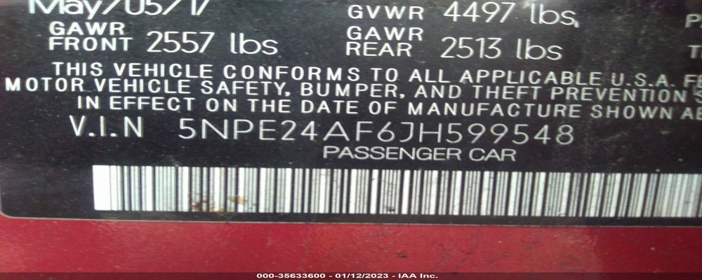 5NPE24AF6JH599548 2018 HYUNDAI SONATA photo no. 9