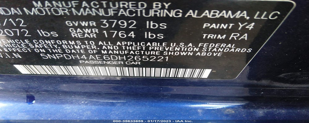 5NPDH4AE6DH265221 2013 HYUNDAI ELANTRA photo no. 9