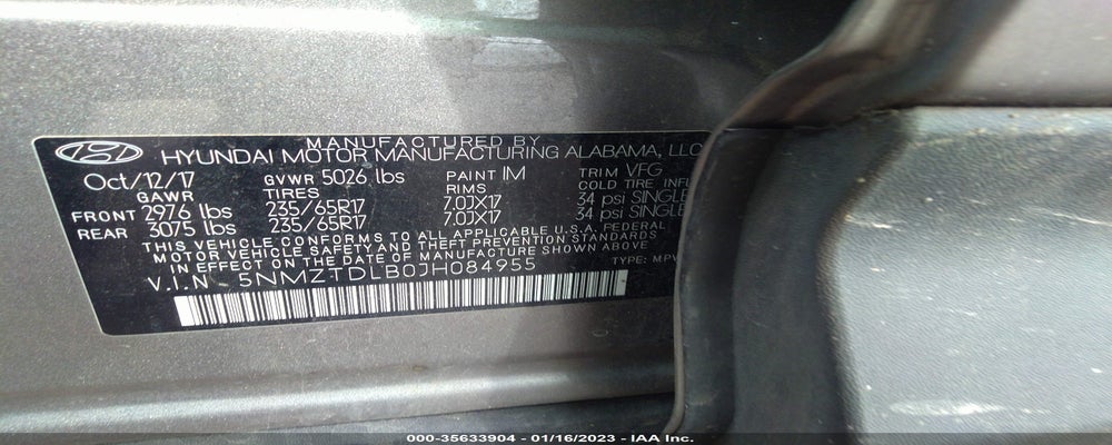 5NMZTDLB0JH084955 2018 HYUNDAI SANTA FE SPORT photo no. 9