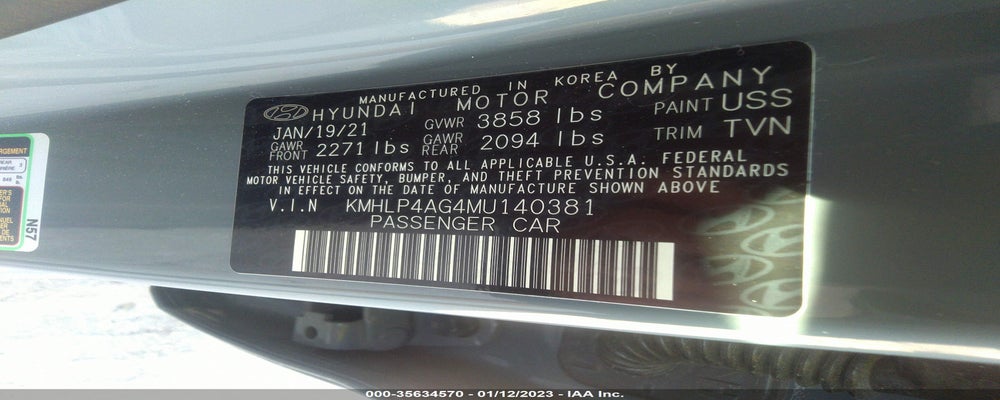 KMHLP4AG4MU140381 2021 HYUNDAI ELANTRA photo no. 9