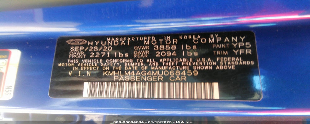 KMHLM4AG4MU068459 2021 HYUNDAI ELANTRA photo no. 9