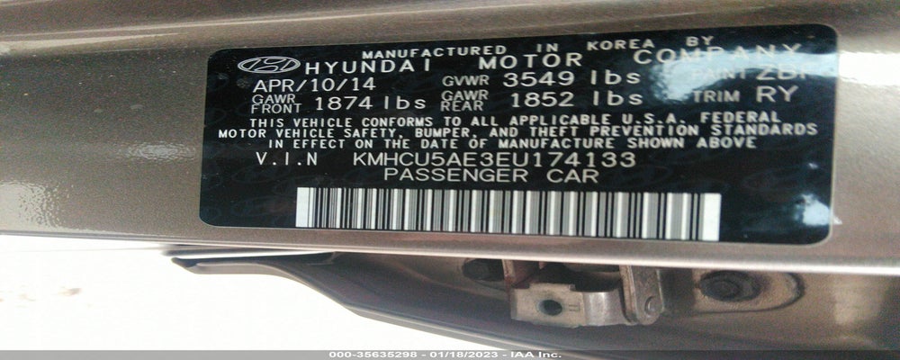 KMHCU5AE3EU174133 2014 HYUNDAI ACCENT photo no. 9
